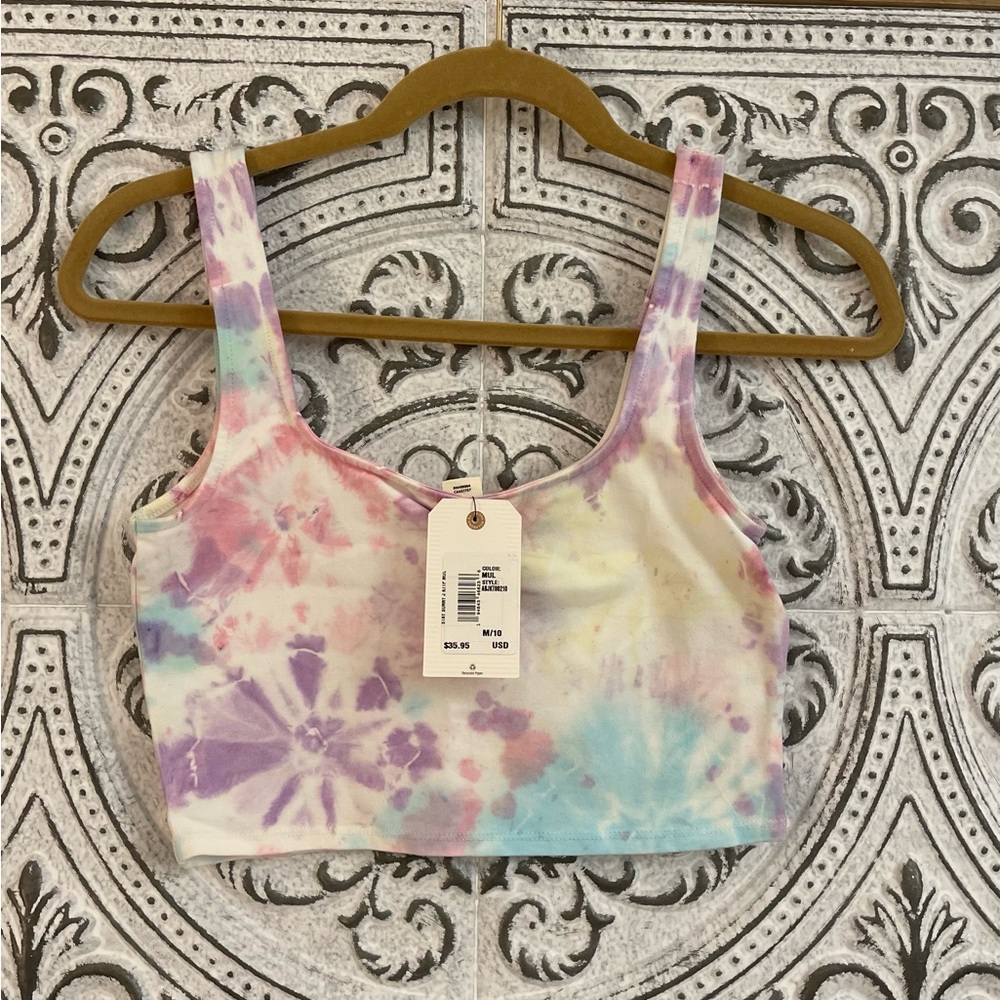 Billabong Pastel Tie-Dye Crop Tank - Pink, Purple, Blue, Yellow